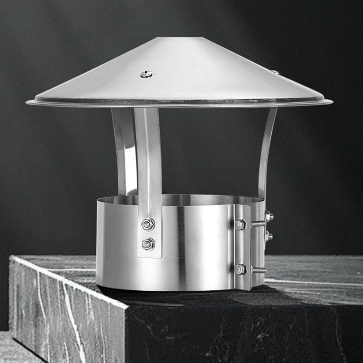 PFXNGMS 201 Stainless Steel Chimney Cap Roof Cowl Stove 75 90 100 110 125mm, Roof Chimney Bird Guard Roof Exhaust Vent Cover Furnace Vent, Exterior Stove Pipe Topper, Easy Installation(160mm)