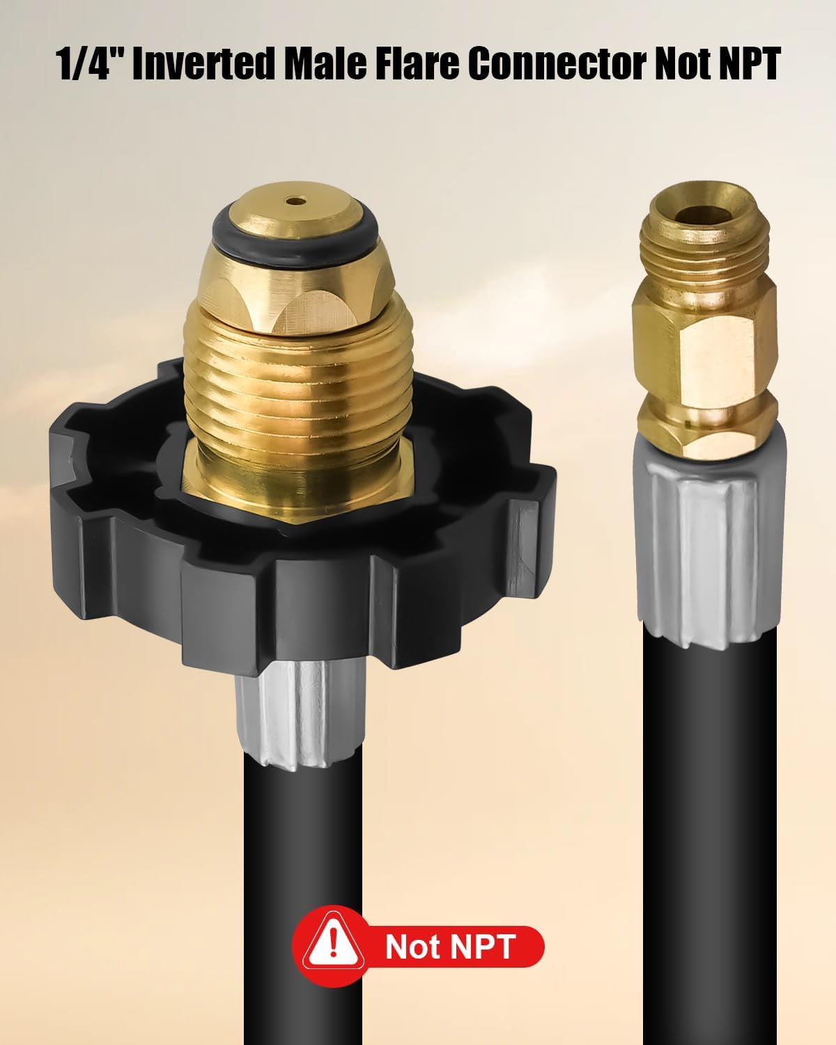 12FT RV Propane Supply Hose with 1/4" Inverted Male Flare Compatible with 20lb and 30lb LP Tanks Replaces 59035