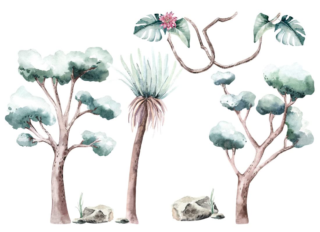 Pegatinas Pared Decorativas - Vinilo Pared Infantil Animales [310x215cm] Árboles tropicales | Decoracion Habitacion Bebe, Pegatinas Infantiles Pared, Pegatina Pared | os4063