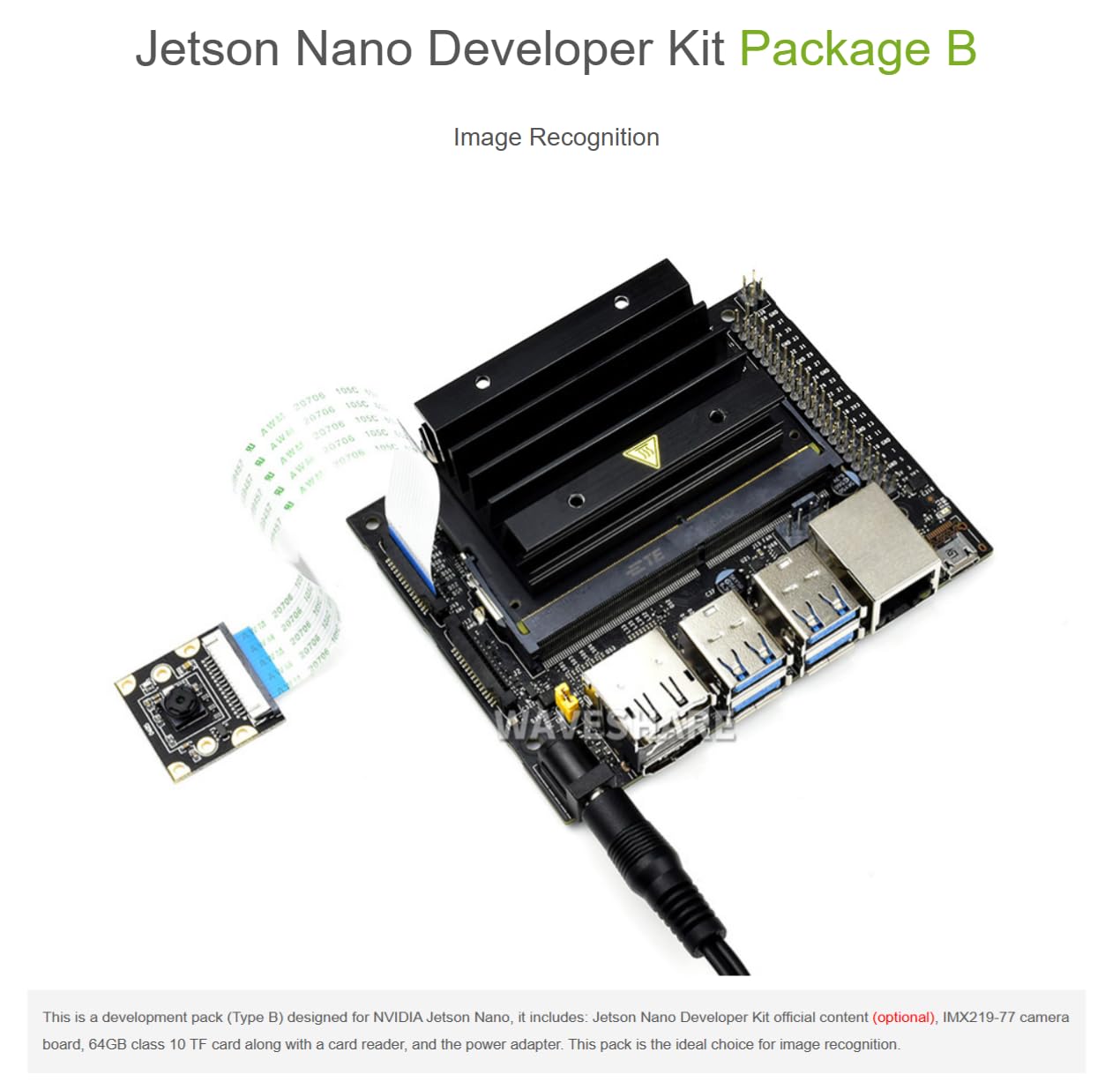 Amazon.co.jp: Jetson Nano 開発パック タイプ B (IMX219-77 カメラ