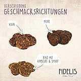 Fidelis - Kaninchenburger Apfel & Grünkohl für Hunde im praktischen 1kg-Eimer - Luftgetrocknete Hunde Leckerlis aus 100% natürlichen Rohstoffen