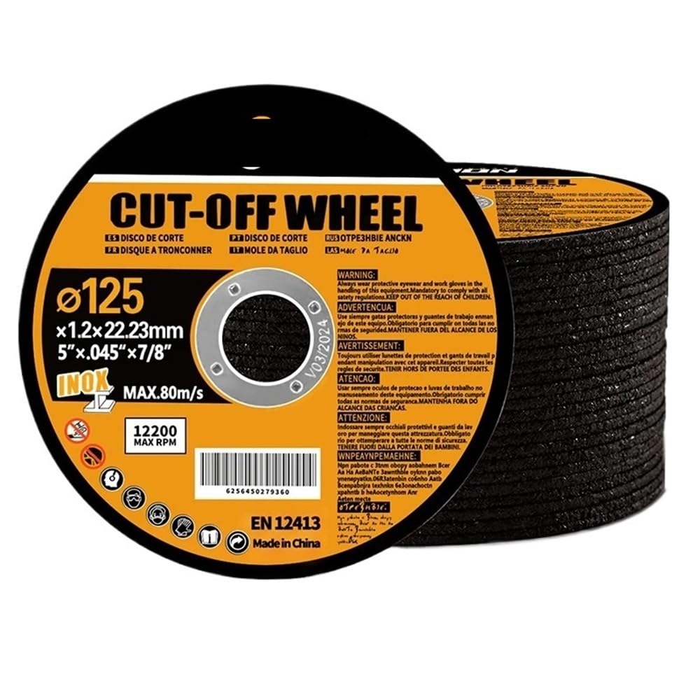125mm Cutting Disc Metal Cut Off Wheel Angle Grinder Disc Slice Fiber Reinforced Grinding Blade Cutter for Metal Iron(5 Pieces)
