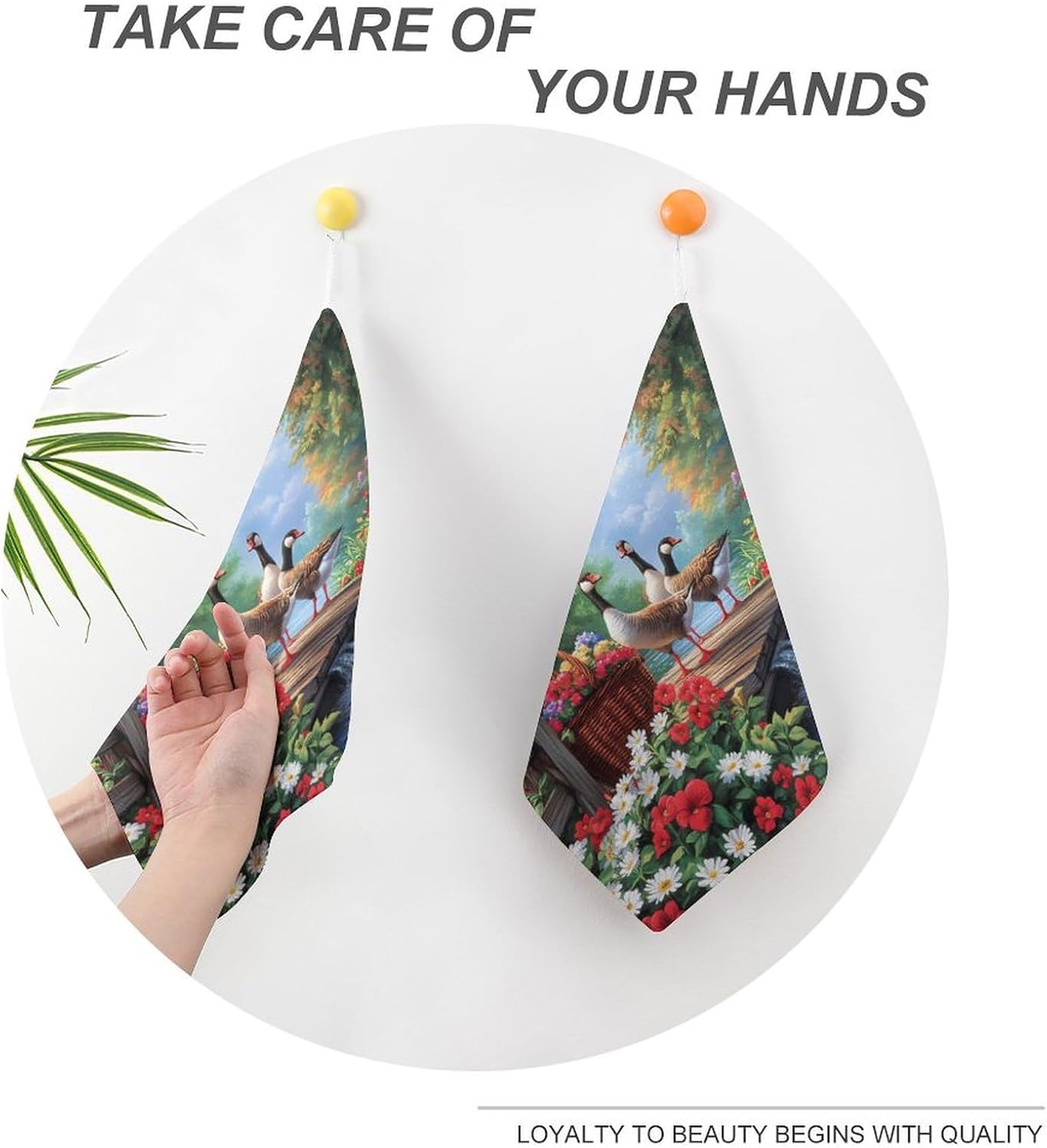 USA Flag Goose Flower Towel Hand Towels Decorative Towel for Bathroom Kitchen Shower Gym 4PCS