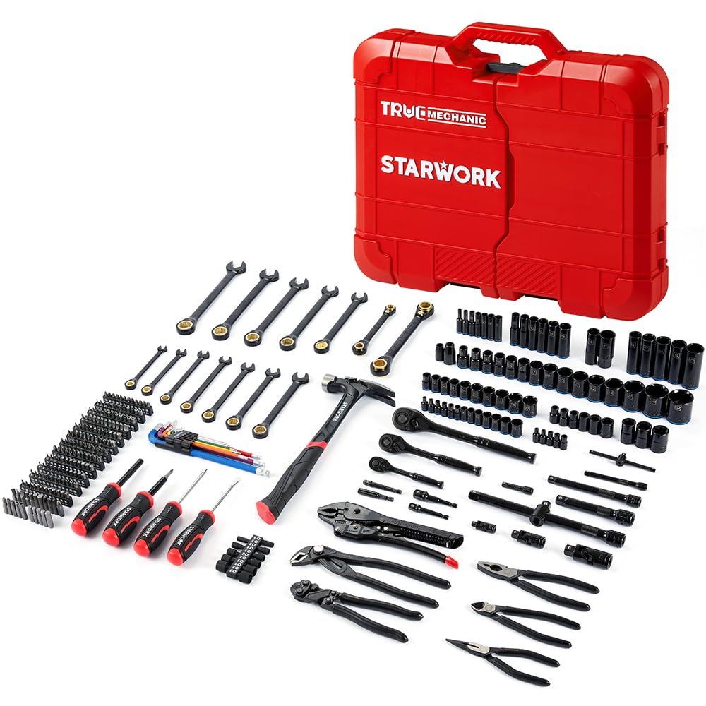 STARWORK True Mechanic™ Ensemble complet d'outils de mécanicien de 306 pièces et jeu de douilles, Ensemble complet d'outils automobile
