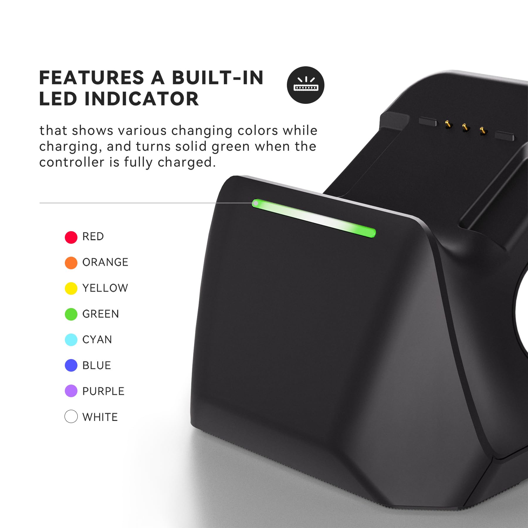 Ladestation für Xbox Elite Series 2 Controller & für ps5/Edge Controller, Kompakter Ständer mit LED-Anzeige & Type C Ladekabel – Schwarz
