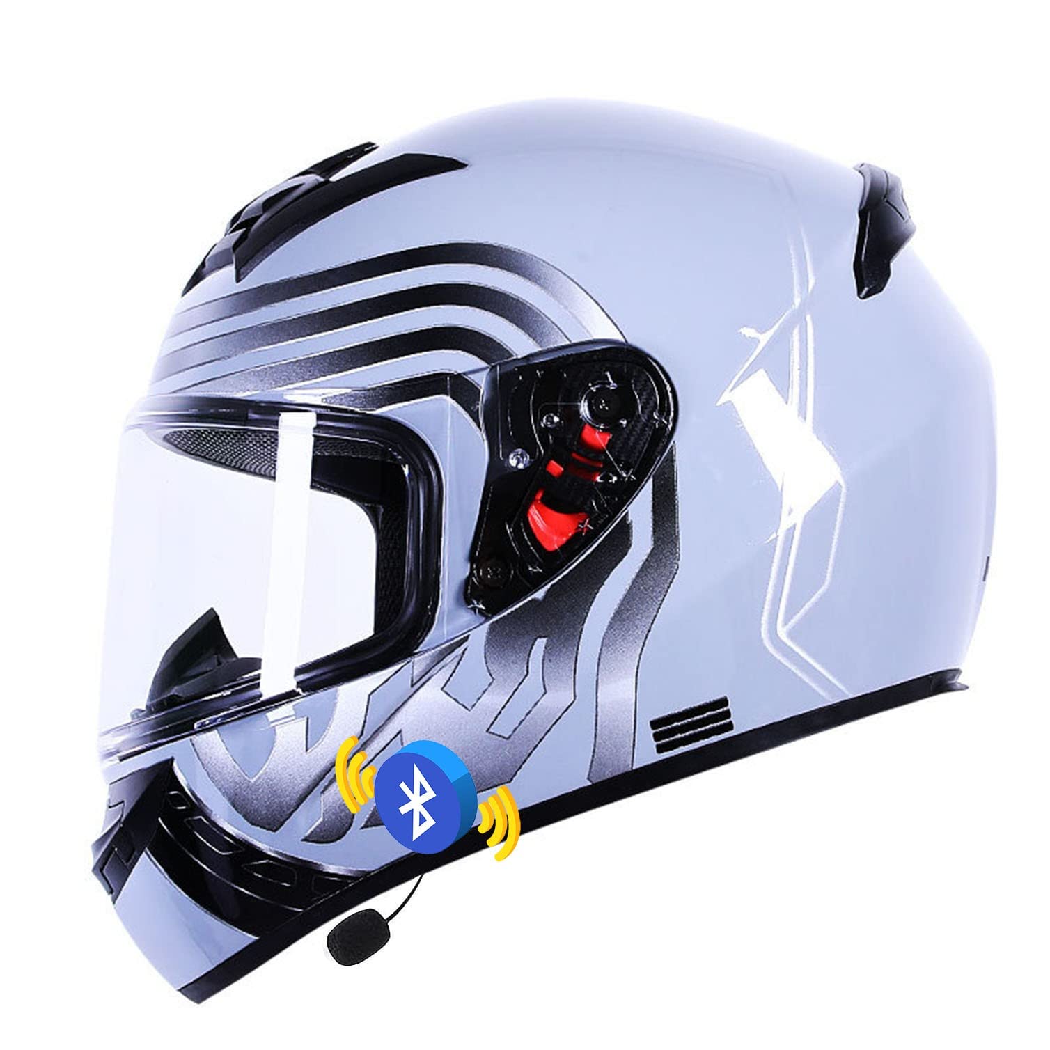 Buy Bluetooth Integrated Motorbike Helmet, Dual Visors Full Face Helmet
