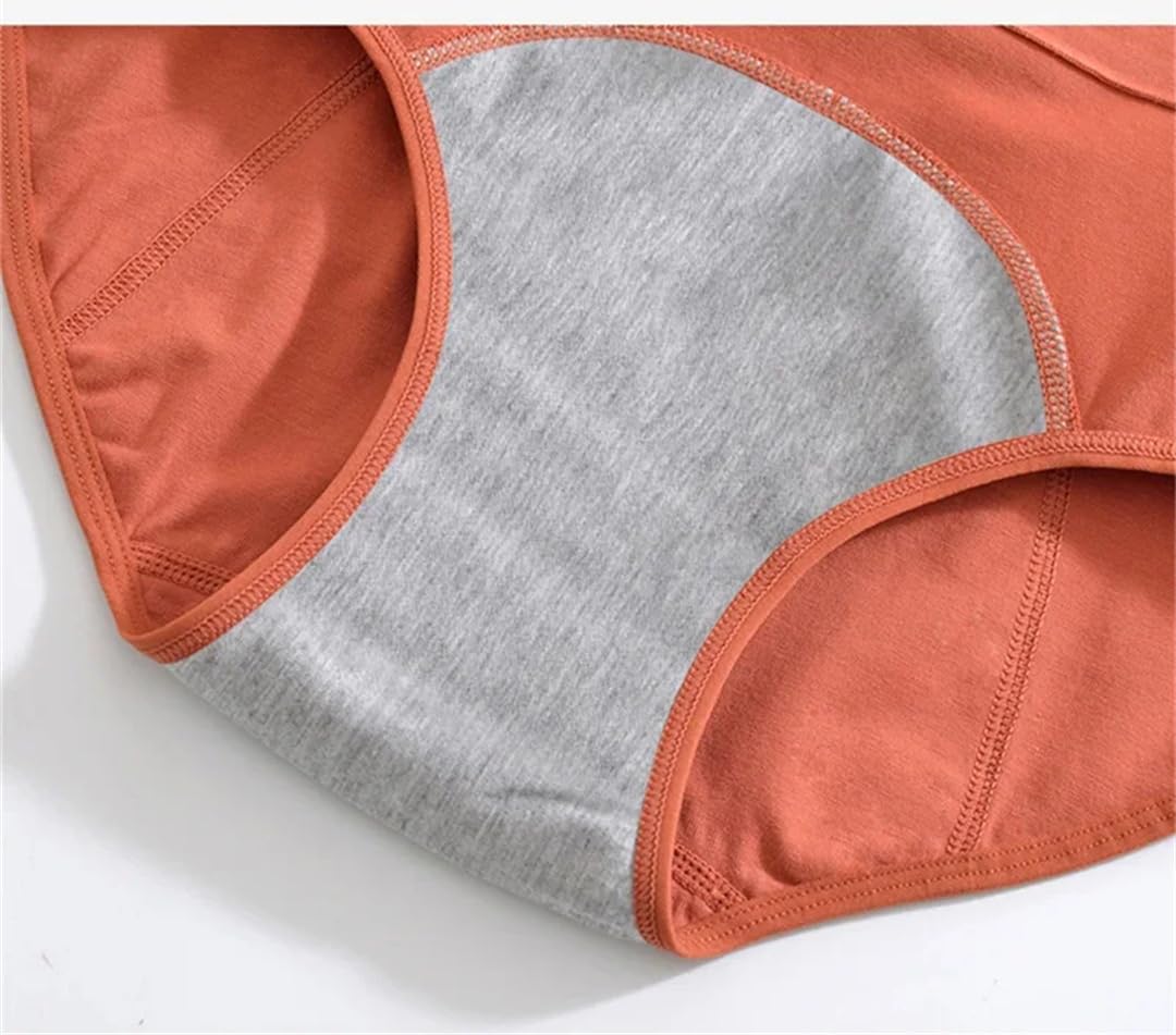 Bragas de algodón para menstruación, ropa interior de cintura alta para mujer