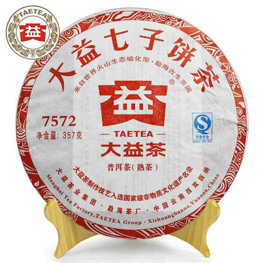 Reifer Puer-Tee 2012 yr TAETEA 7572 (Batch 201) 357 g Dayi Shu Pu-erh-Teekuchen