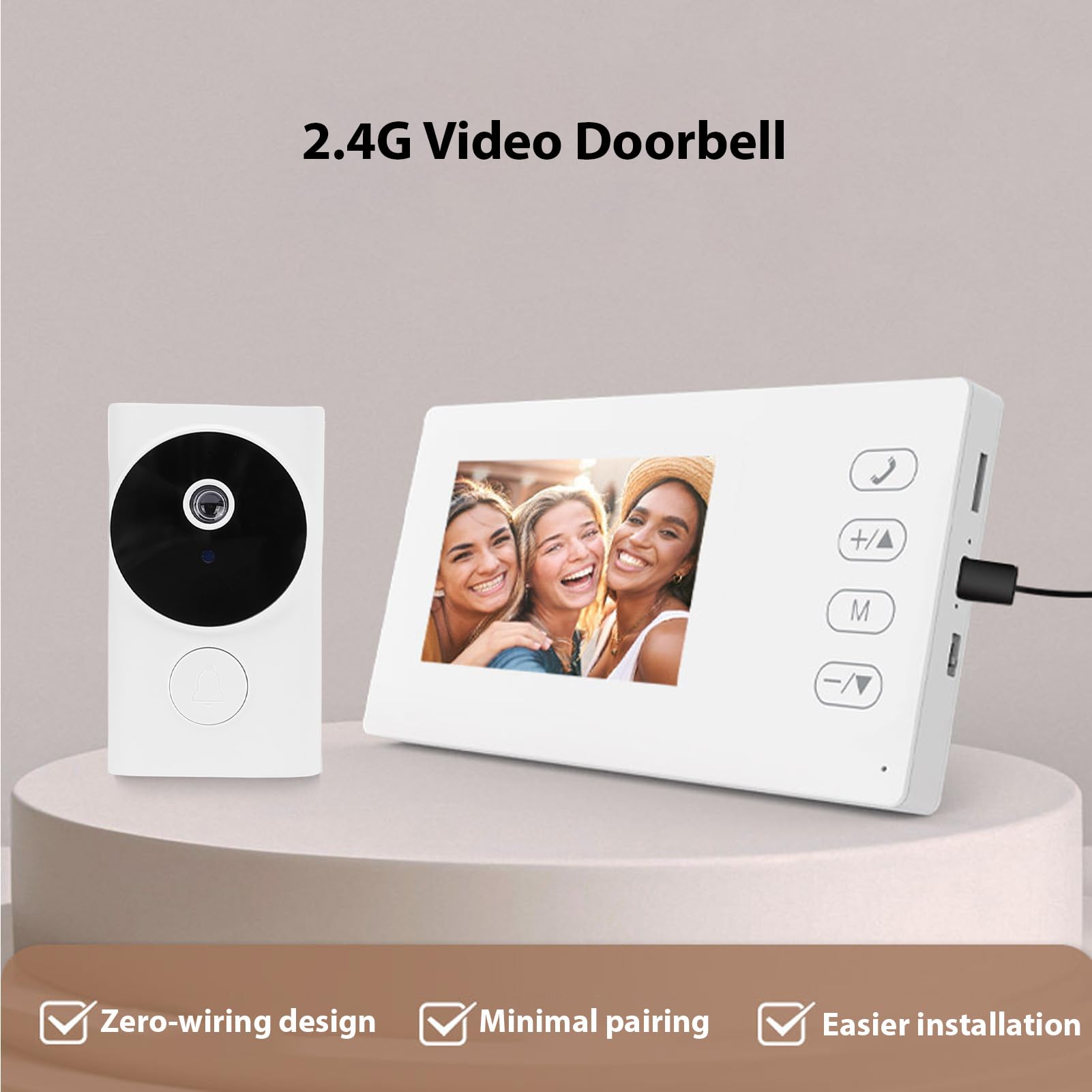 Yinhing Timbre con vídeo inalámbrico HD 720p, Pantalla táctil LCD 4,5 Pulgadas, visión Nocturna, ángulo 140°, bidireccional, Resistente IP55, Ideal para Villa
