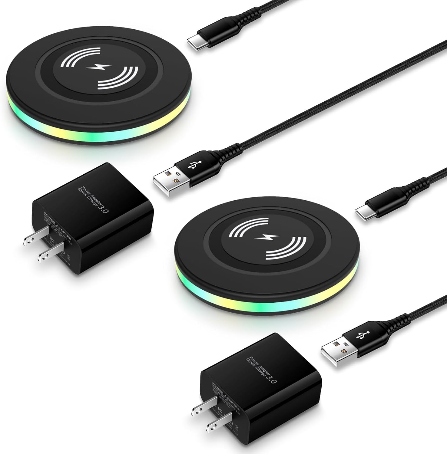 for Samsung Wireless Charger 15W Fast Charging Pad with Adapter for Samsung Galaxy S25 Ultra S24 Ultra S23 FE S22 S21 S20, Android Wireless Charger Phone Charging Station for Google Pixel 10 Pro XL 9a