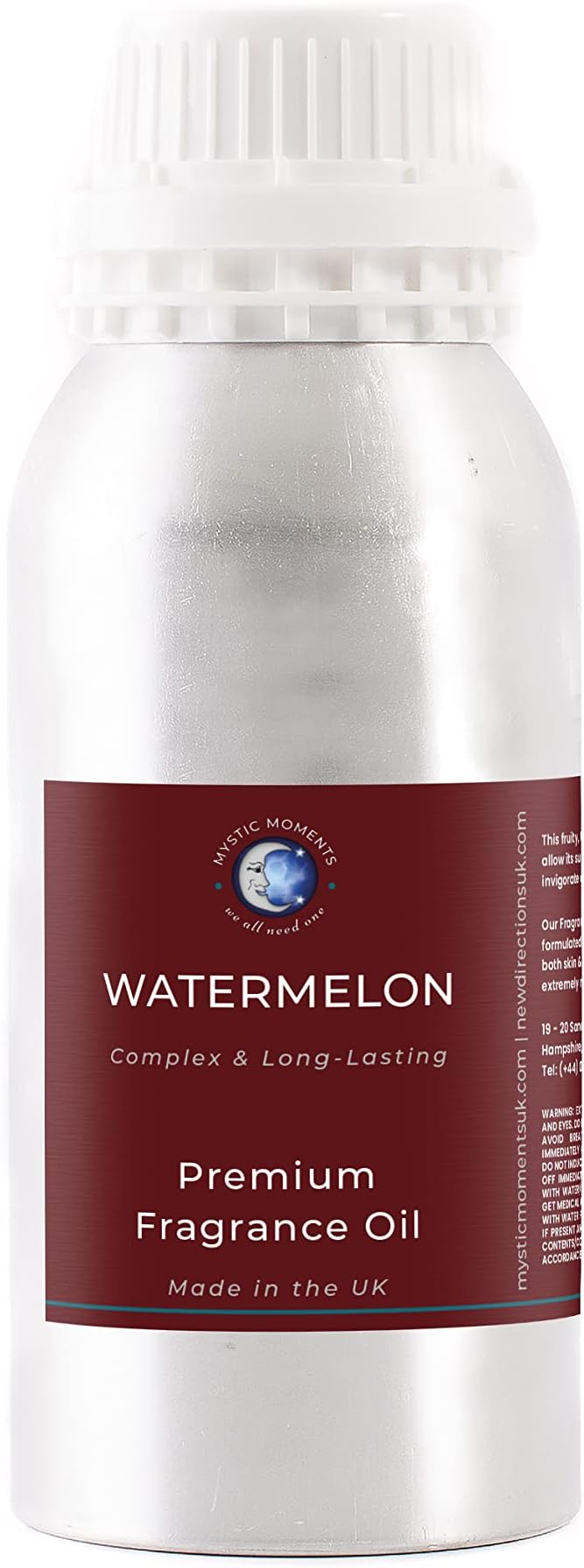 Mystic Moments | Watermelon Fragrance Oil - 500g - Perfect for Soaps, Candles, Bath Bombs, Oil Burners, Diffusers and Skin & Hair Care Items