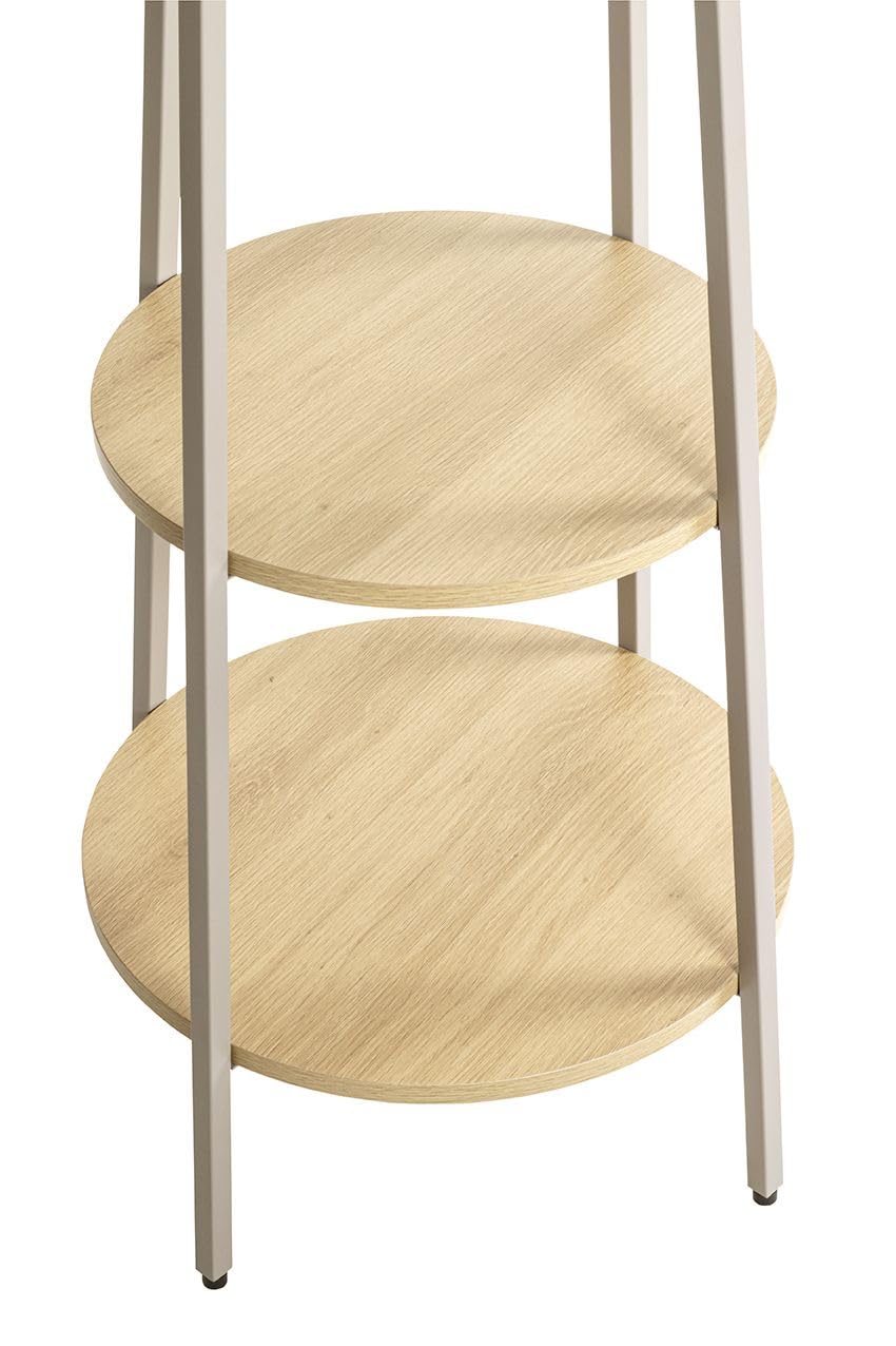 PEGANE Porte-Manteau sur Pied avec 8 patères et 2 étagères – Diamètre 48 x Hauteur 170 cm