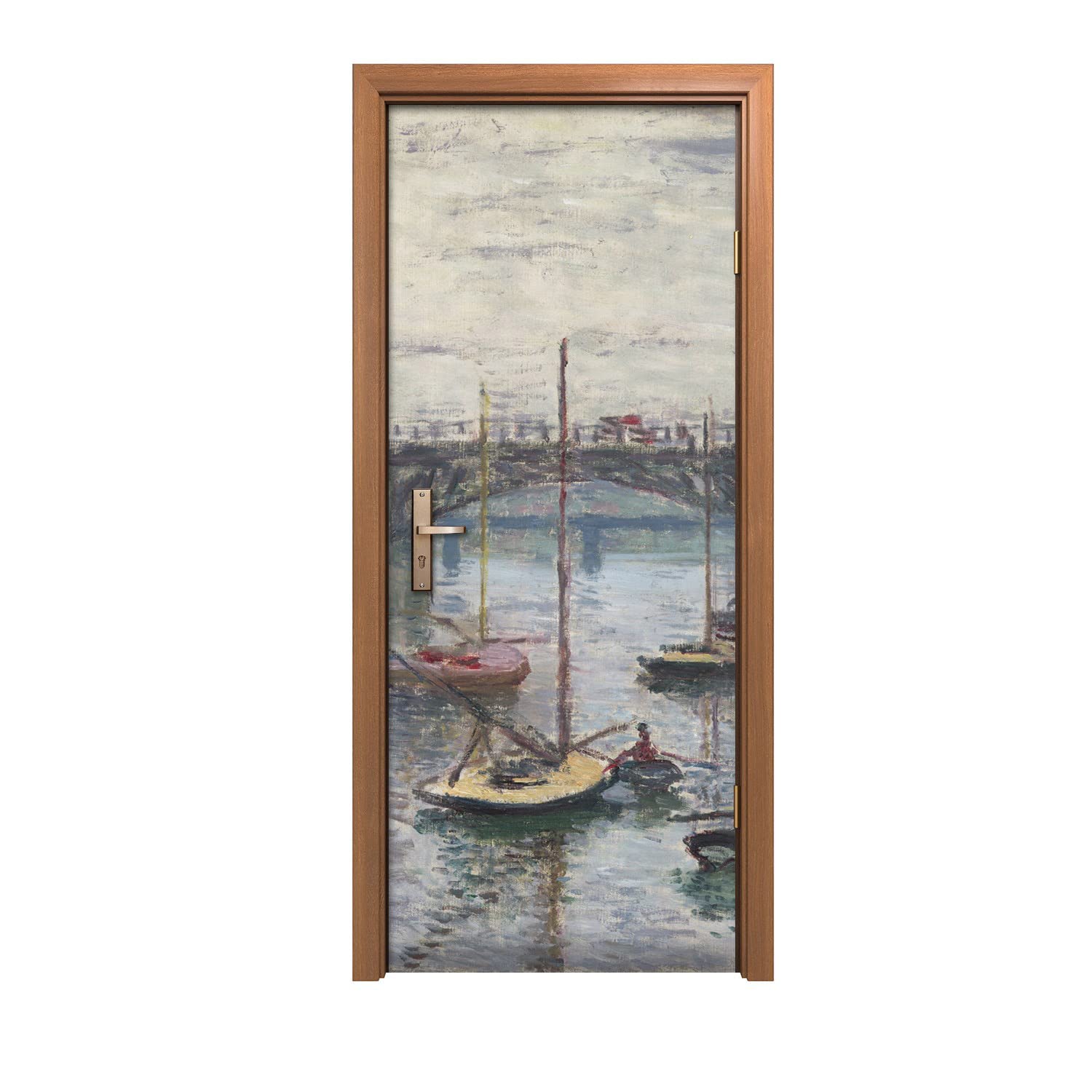 Autocollant de porte 80x200cm Monet Pont sur Argenteuil pour décoration de maison