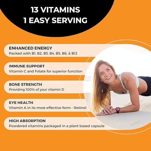 Miniatura 4 de PurePath Multivitamínico para adultos con las 13 vitaminas esenciales, sin megadosis, cápsulas vegetarianas para energía, cerebro y apoyo a la salud