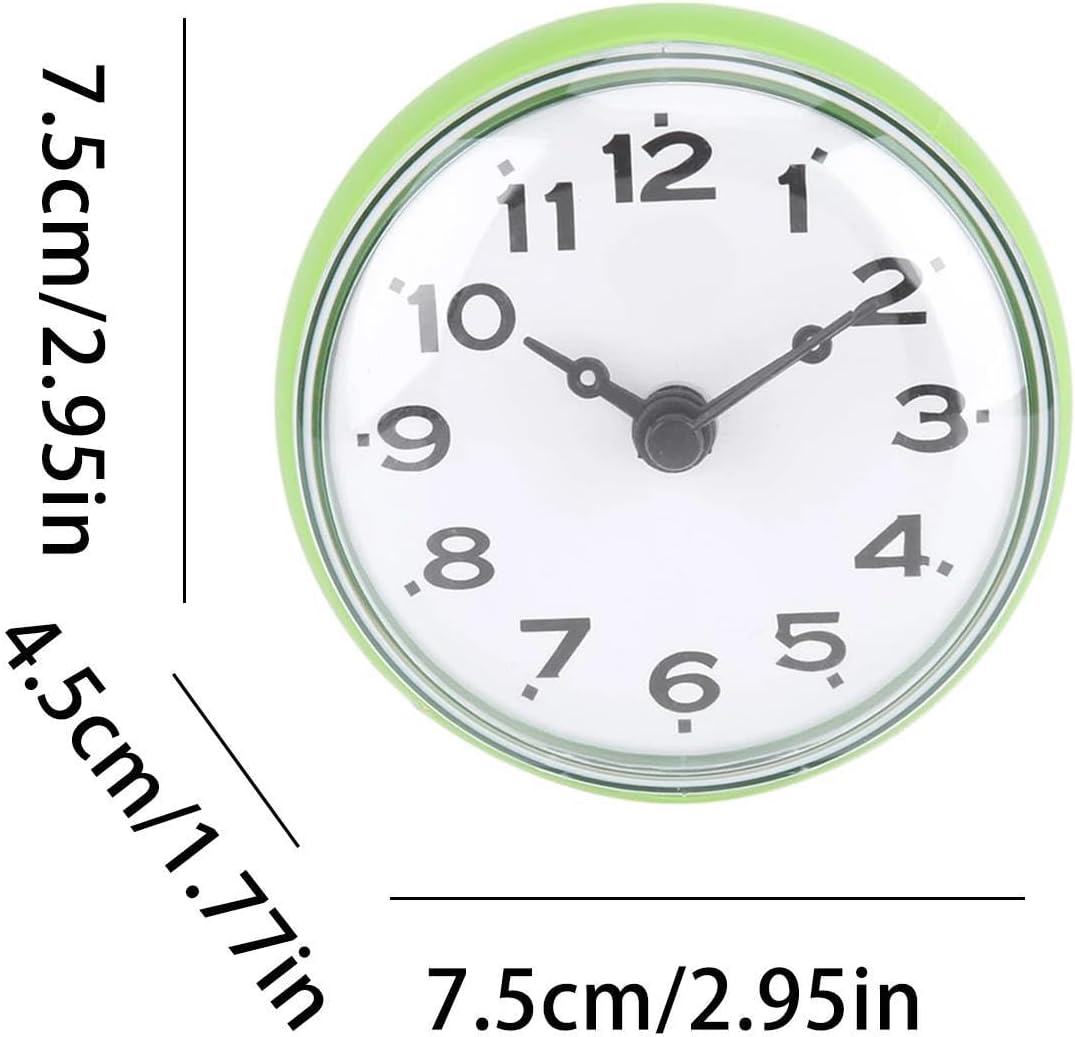 Suction Cup Wall Clock Waterproof Battery Operated Bathroom Clock Large