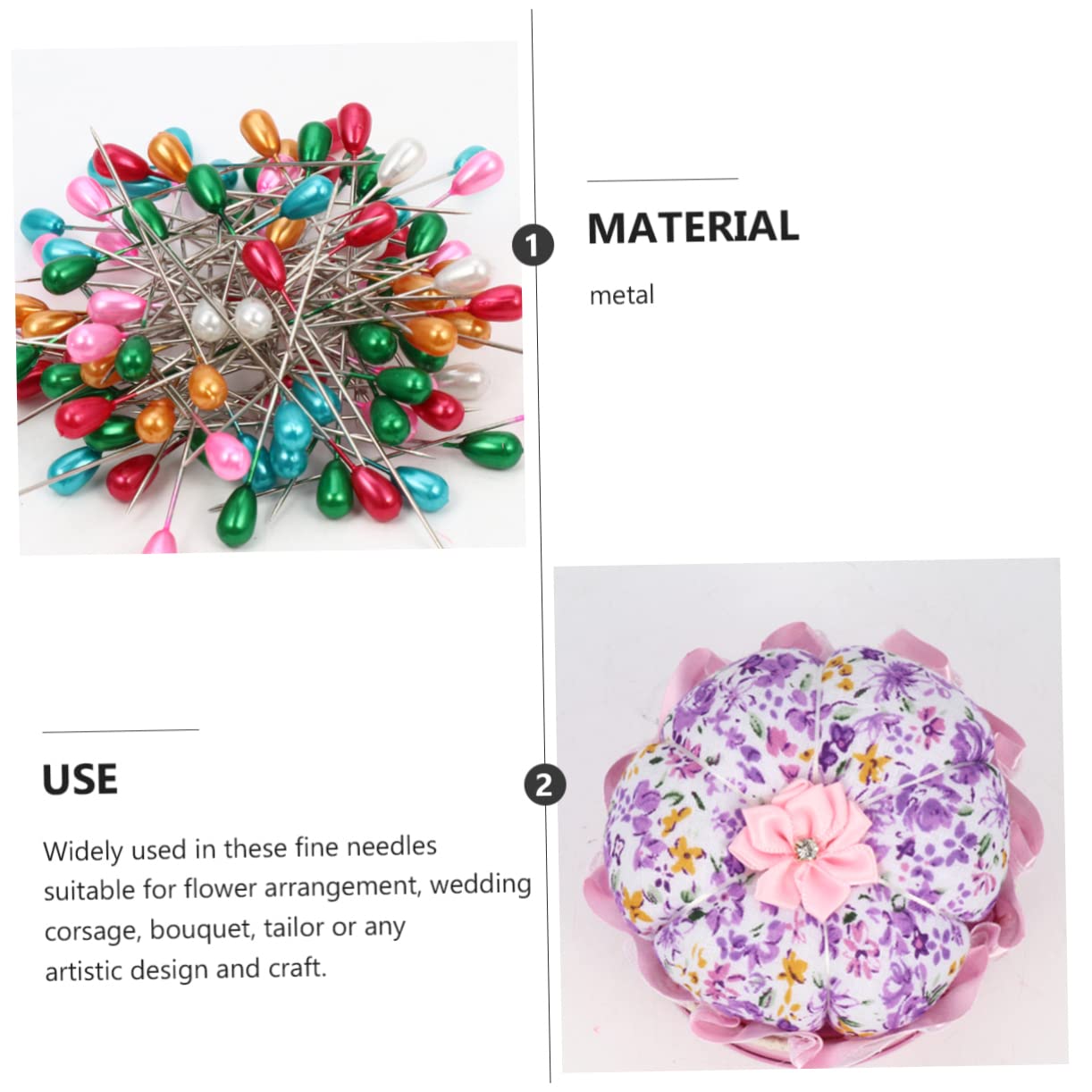 SHINEOFI 2juegos Alfileres De Corsage para Manualidades Joyería y Decoración Floral Conector De Aguja para Ramos y Accesorios De Costura