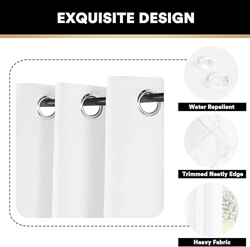 Miniatura 6 de PrinceDeco Cortinas opacas 100% para dormitorio, cortina de lino para puerta corrediza de cristal, cortinas opacas extra anchas con ojales Arena