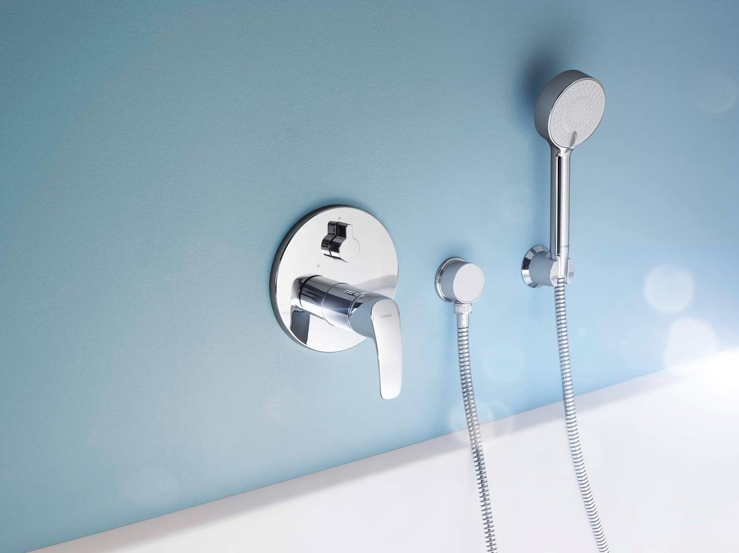 Hansa 85269183 Final Assembly Set/Control Unit Single-Lever Bath Mixer/Silencer, Rosette, Twist-Safe as Manual Bath/Shower Diverter/Flow Rate: 21/21L/MIN