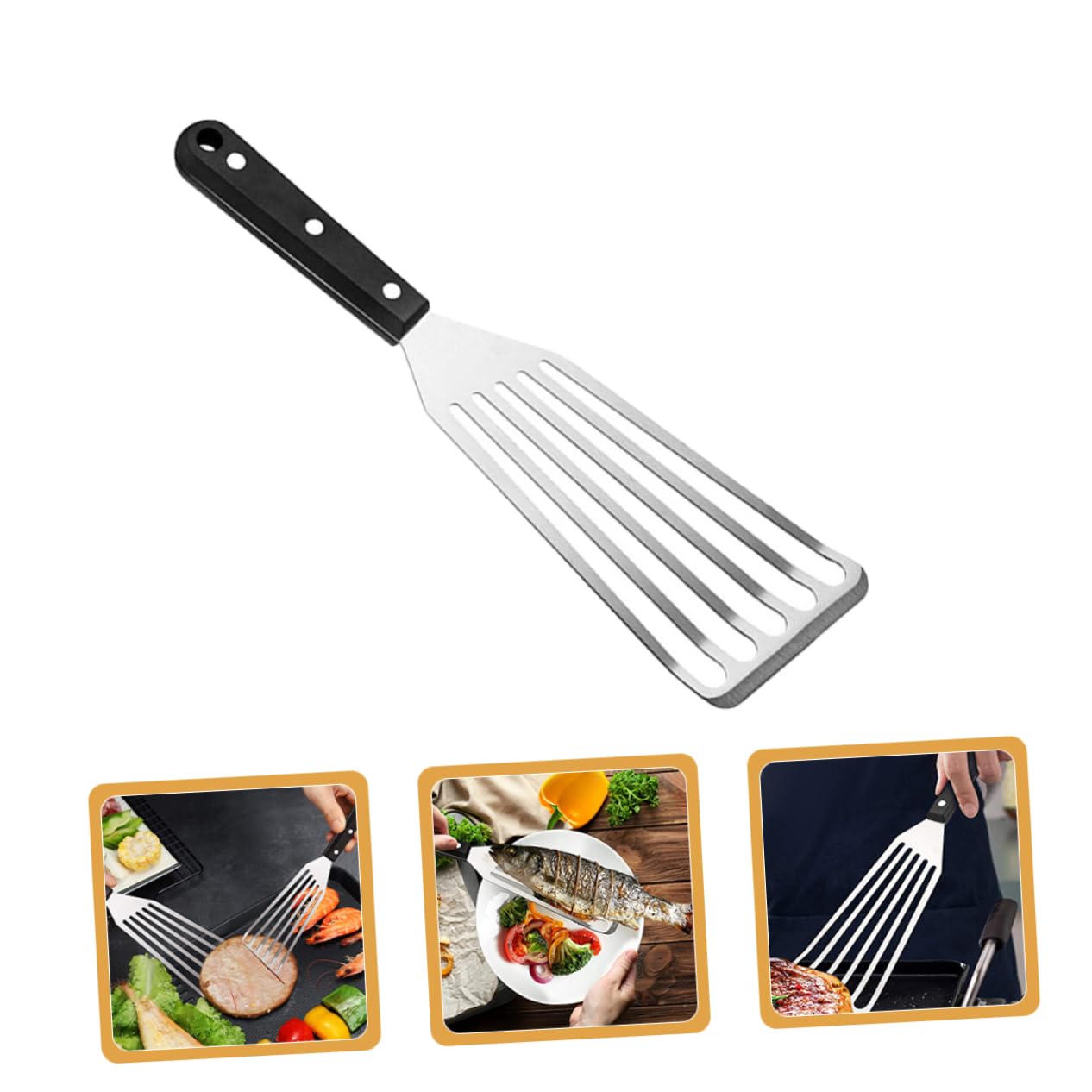 UPKOCH 5 Stück Fischspatel mit Schlitzen Robuster Pfannenwender für Steak Eier und Ergonomischer Küchenspatel für Zuhause Restaurants und Hotels Multifunktionales Kochwerkzeug