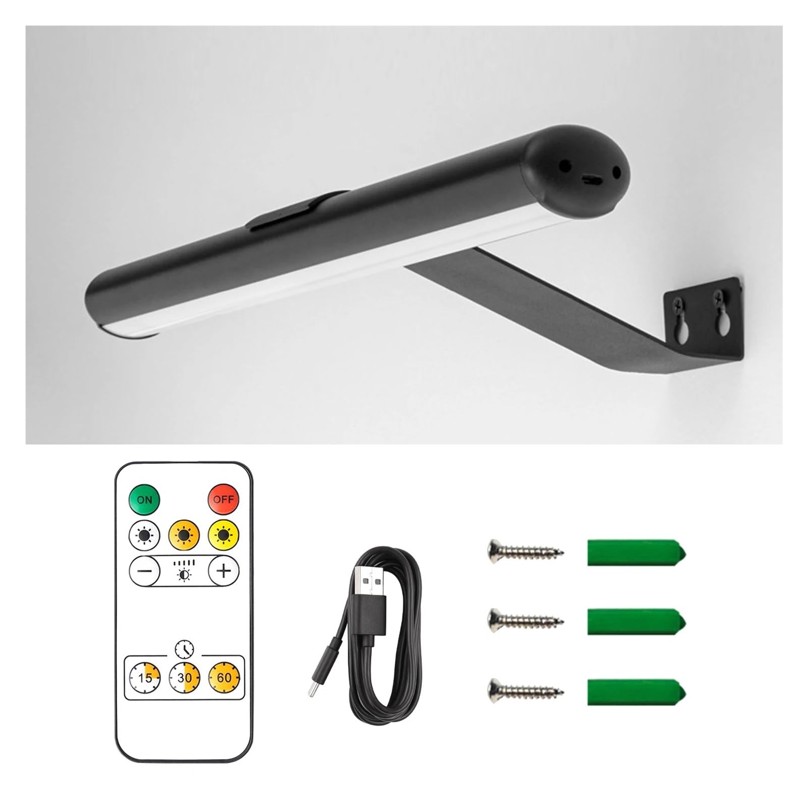 Luce per Quadri, Quadro luminoso, ritratto con telecomando, lampada da parete wireless for soggiorno, display artistico, foto a batteria ricaricabile,per quadri, cornici e specchi(White)
