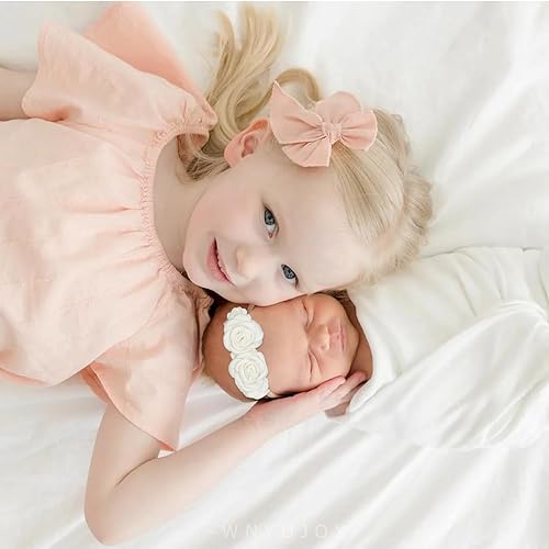 Miniatura 2 de WNYUJOY Diademas florales de nailon para bebé, 3 piezas, accesorios para el cabello para recién nacidos, niños pequeños
