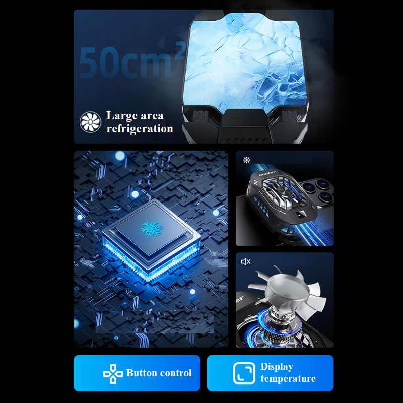 Phone Cooler for Gaming,Phone Cooling Fan.He is a Necessary Cooling Product for Long Live Streaming, Playing Games, and Brushing Short Video Screens. image 7 of 10 B0D5WNZKVN