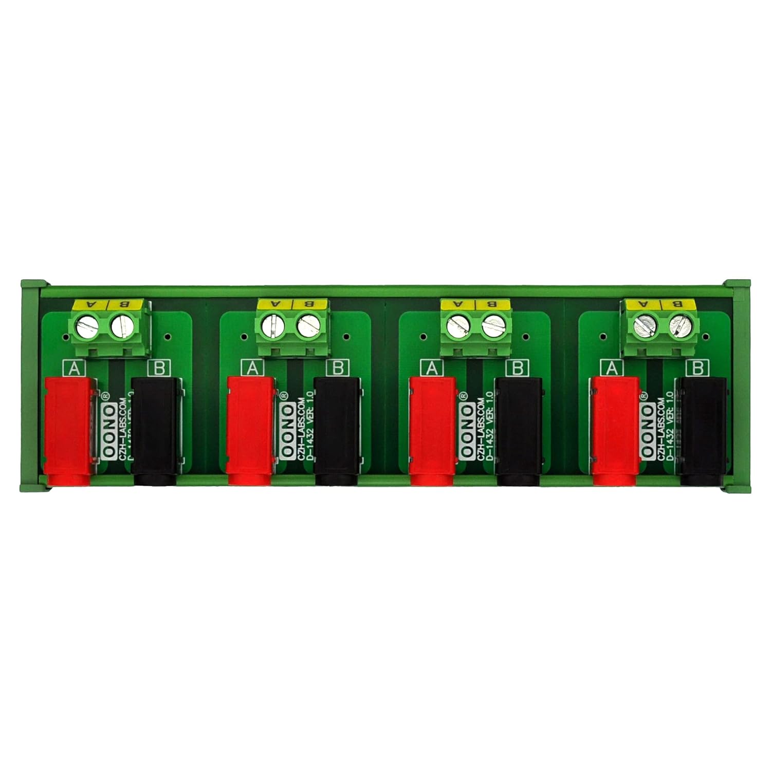 Banana Jack Breakout Board Module (4x2 Positions, DIN Rail Mount)