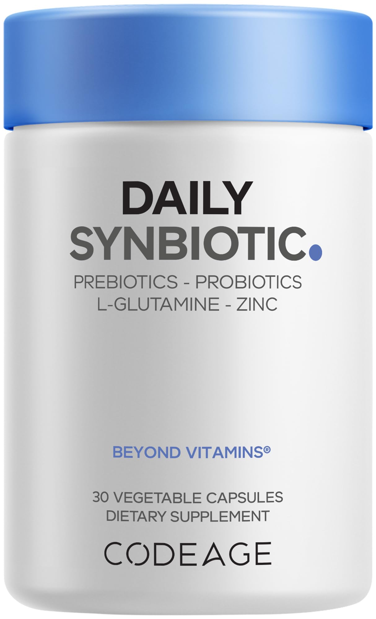 Codeage Daily Synbiotic, Lactobacillus, L-Glutamine, Shelf Stable, 30 Cap