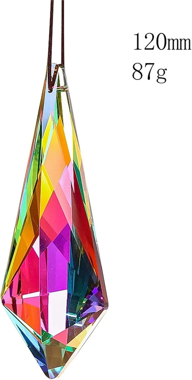 6Pcs 120mm Rainbow Crystal Suncatcher for Window Garden Hanging Decor Glass Prism Chandelier Pendant