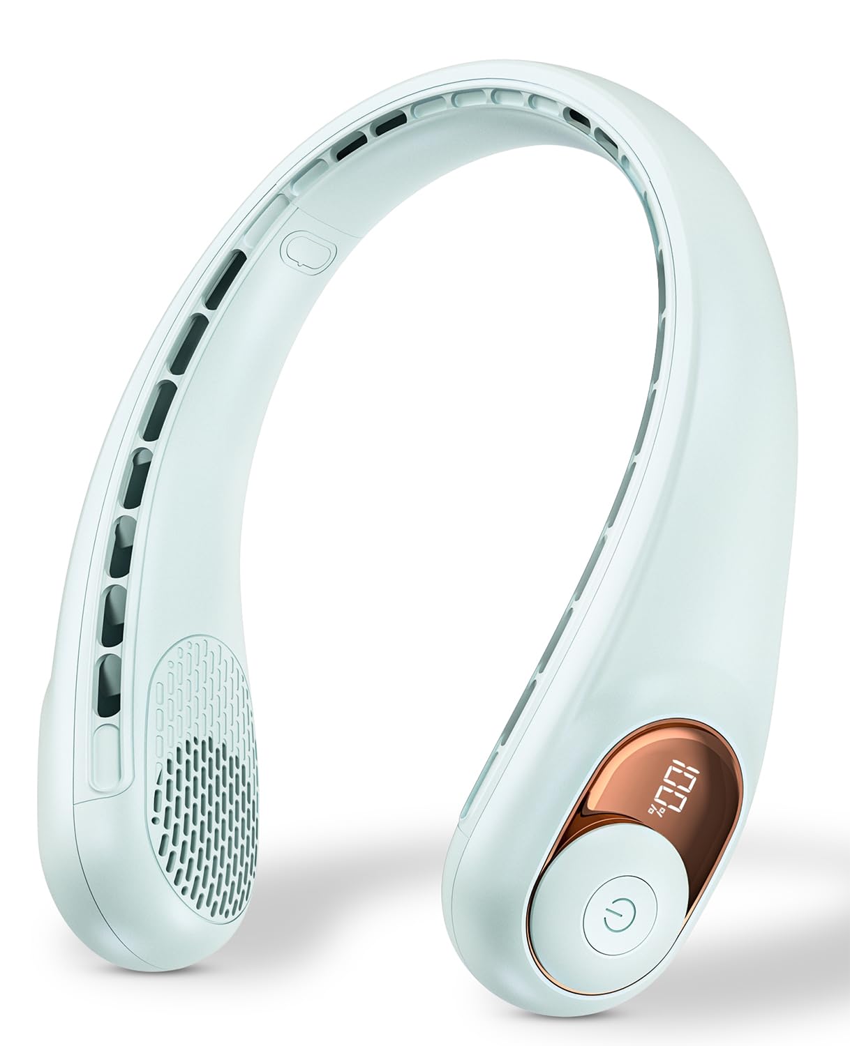 TUNISE Neck Fan, Personal Fan with LED Display, USB-C Rechargeable, 4000mAh-Battery, 3-Speed Adjustment & Whisper-Quiet Operation, Perfect for Home,