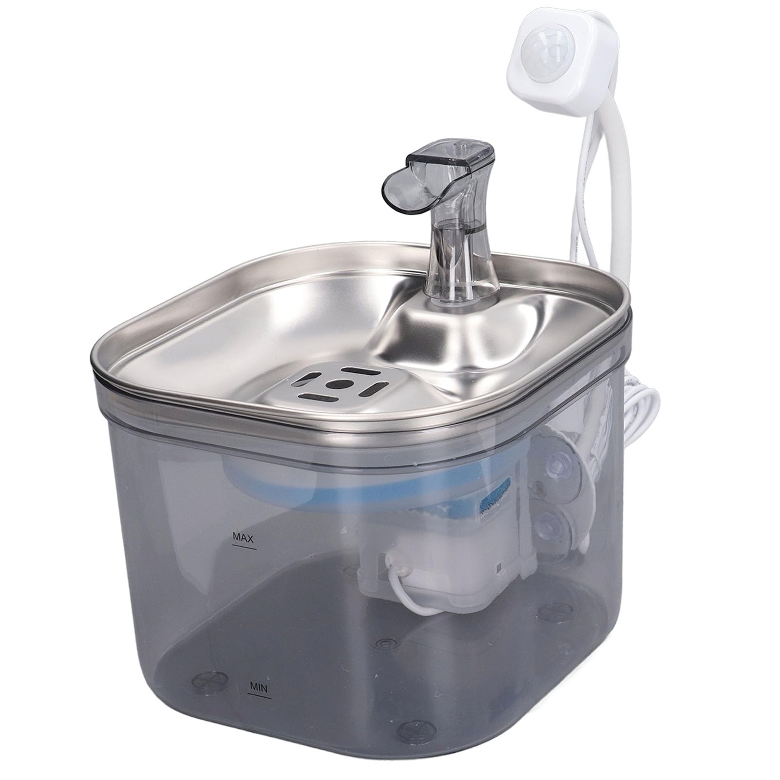 de filtración de Fuente de Agua para Gatos, dispensador automático de Agua para Mascotas de Acero Inoxidable 304, inducción infrarroja