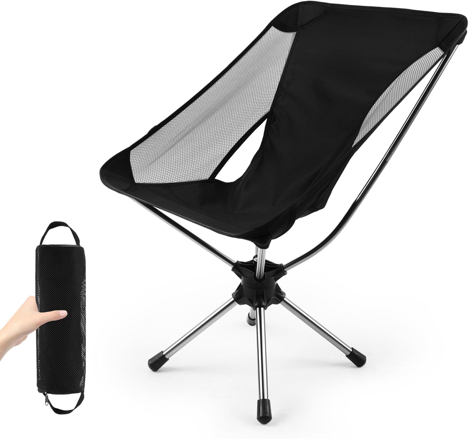 MouPkains Swivel Folding Camping Chairs,Small Portable