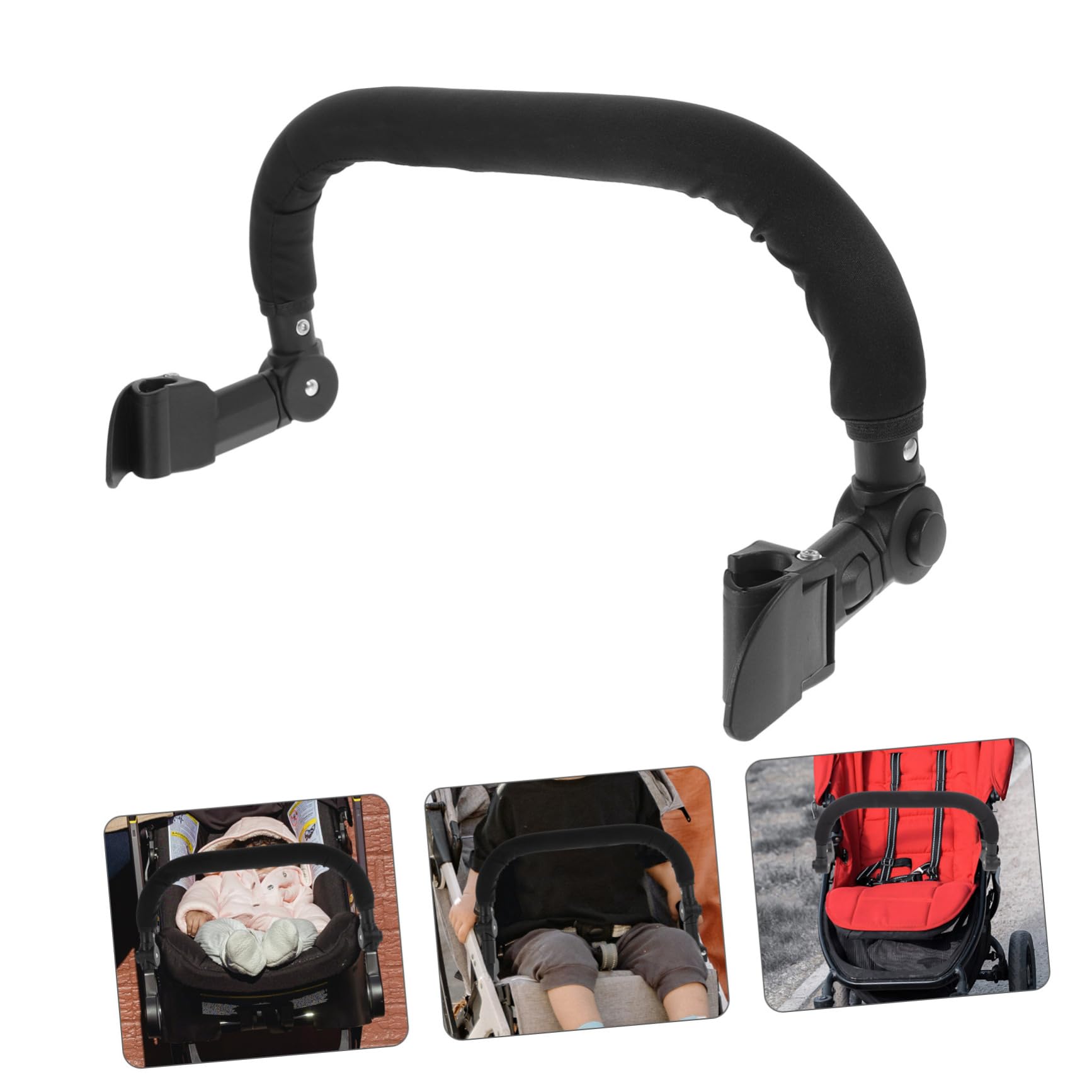 Genérico accesorios para cochecito doble travesaño de cochecito ajustable Manillar de cochecito de bebé Accesorios para barandilla de cochecito de bebé travesaño del cochecito de Black