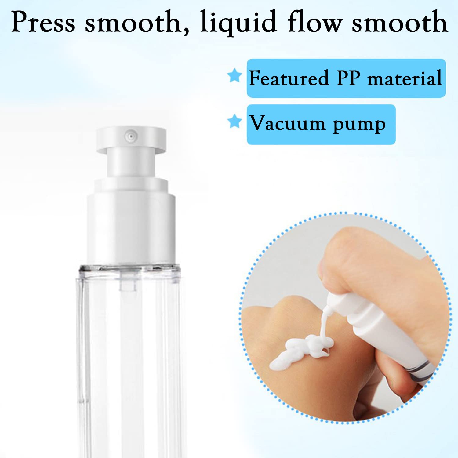 30 Ml Luftlose Pumpflasche – Nachfüllbar & Transparent | Mit Trichter & Etikett | Für Cremes, Seren, Parfüm