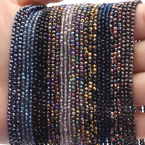 KINGSHINE 2mm Small Glass Beads for Jewelry Making Black Series