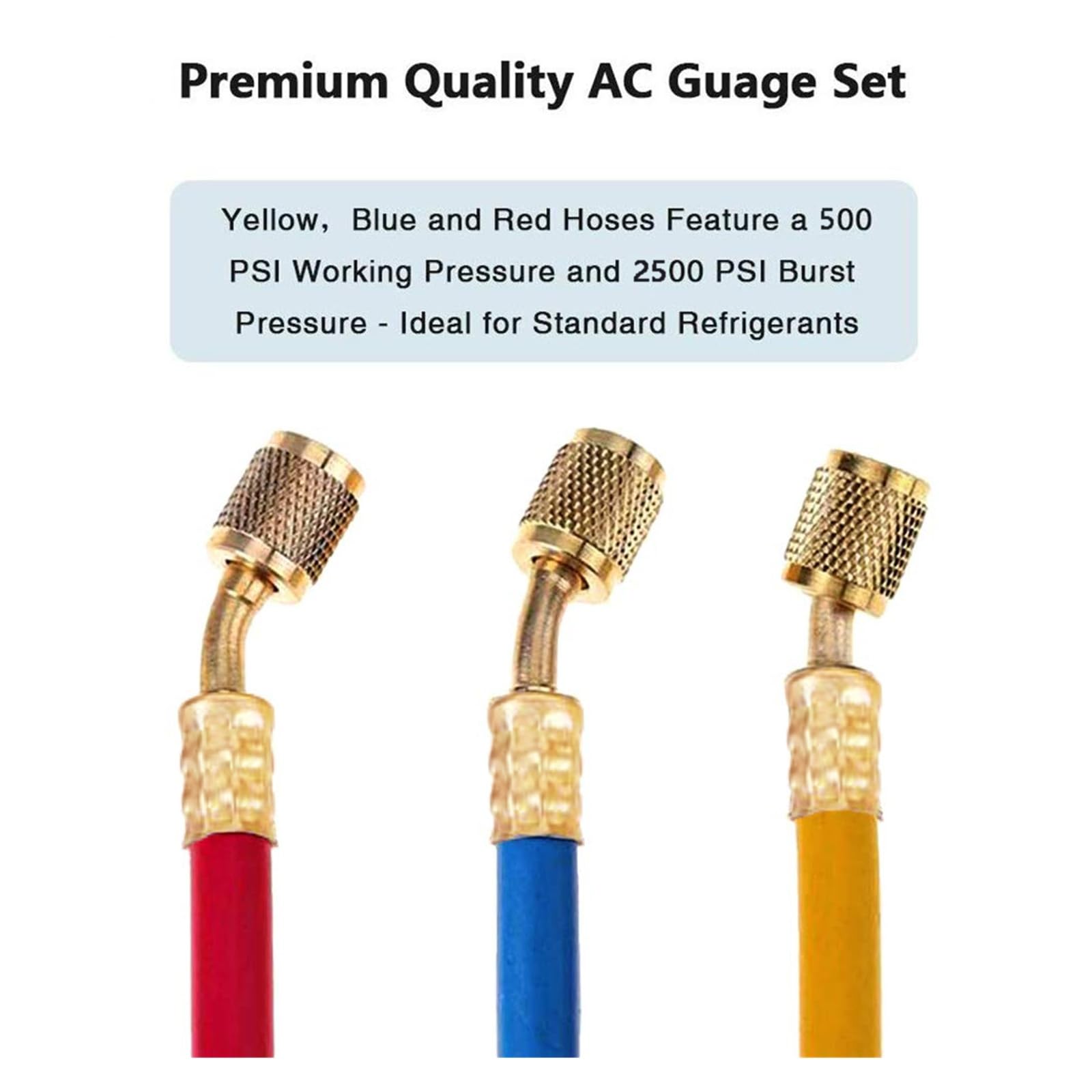 Adaptador de Manguera de manómetro de colector de presión de Aire Acondicionado de Coche R22 R-410A R-134a R-404A manómetro de refrigerante Detección en Tiempo Real