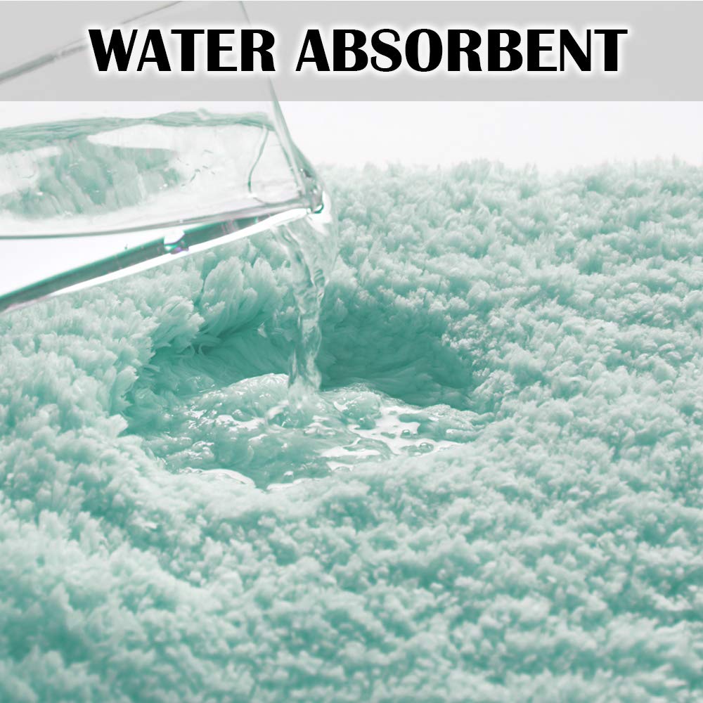 Suchtale - Tappeto da bagno antiscivolo per bagno, assorbente, in morbida microfibra, lavabile in lavatrice, per il bagno 20" x 32" acqua
