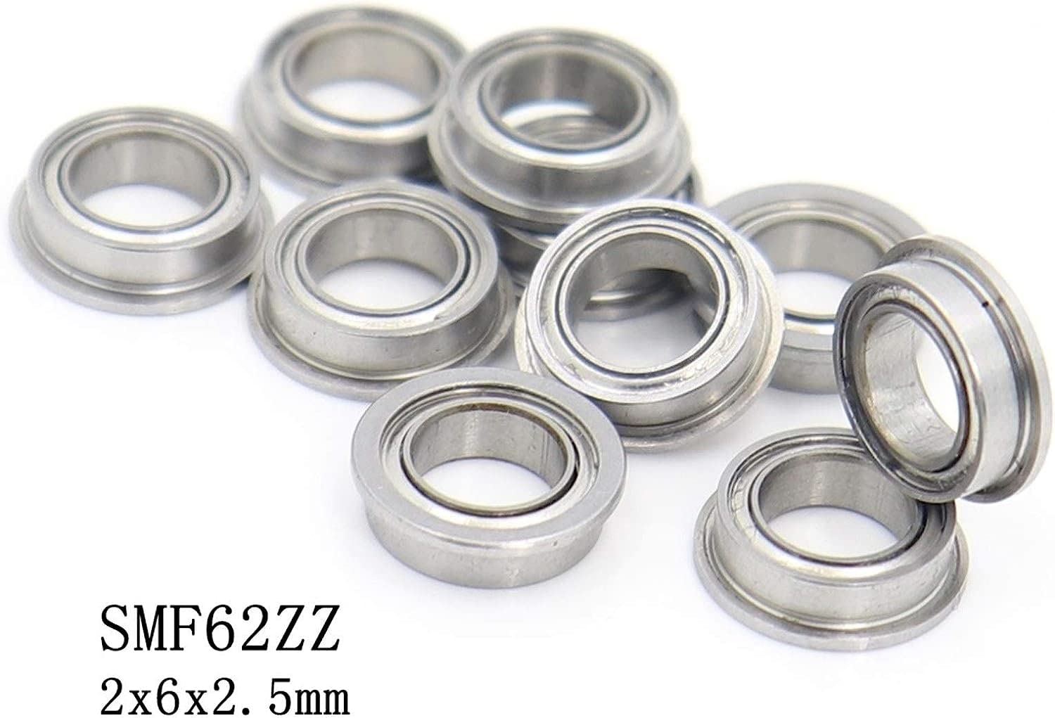 SMF62ZZ - Rodamiento de bolas de una sola fila ABEC-1, 5 unidades, 2 x 6 x 2,5 mm, rodamientos de bolas de acero inoxidable en miniatura S LF620ZZ MF62 SMF62 ZZ
