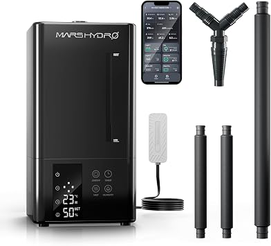 MARS HYDRO 2026 New Plant Humidifier 6L,with Adjustable Humidity,Timer Function,Ultrasonic Precise and Silent Operation,No-Leak Seal for Grow Tent,Indoor Planting,Greenhouse