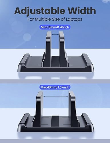 Miniatura 7 de VAYDEER Soporte vertical para laptop soporte de plástico ajustable para computadora portátil ahorra espacio 3 en 1 para todos los MacBook Pro Air