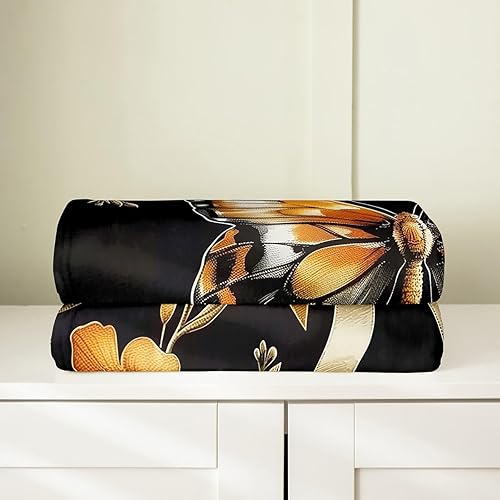 Miniatura 3 de Erosebridal Bow Butterflies Fleece Throw Blanket 40"x50" - Ultra-Soft for Couch Sofa Bed,Boho Oil Painting Flannel Blanket,Groovy Flower Fuzzy Plush