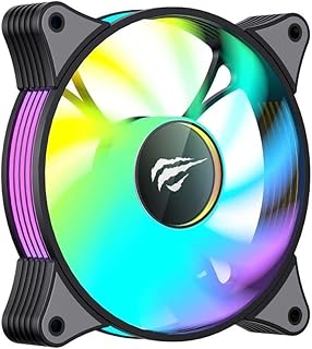 هافيت Cooler Fan (F2095) for PC, 600~1800RPM, 38dBA, 1.44W, LED Lights Black هافيت مروحة صندوق الحاسوب أسود