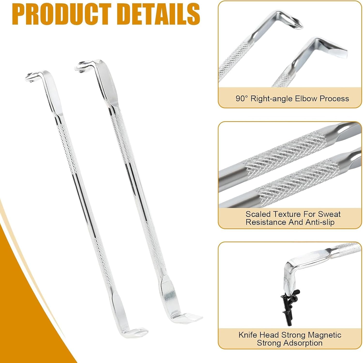 2pcs 5.5in Silver Z Type Right Angle Screwdriver 90 Degree Screwdriver for Tight Spaces, End with Phillips and Slotted, Bent Low Profile for Mechanics
