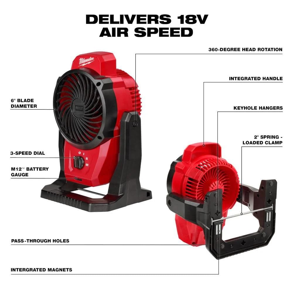 Milwaukee Elektrowerkzeug M12 Hochleistungs-Luftmover-Lüfter
