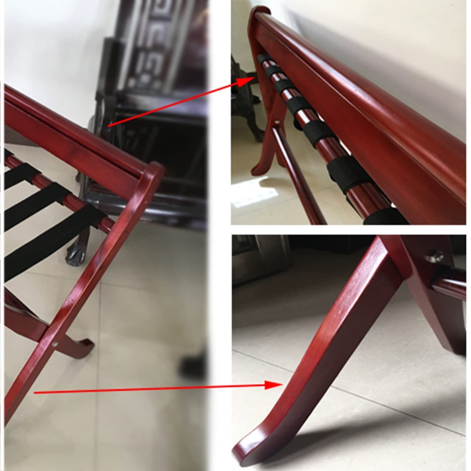 Genérico Portaequipajes clásico, maletín de Equipaje Plegable de Madera de Dos Niveles, Organizador de Madera Plegable, diseño de fácil Montaje para el hogar, Dormitorio, Viaje, Hotel (Colo