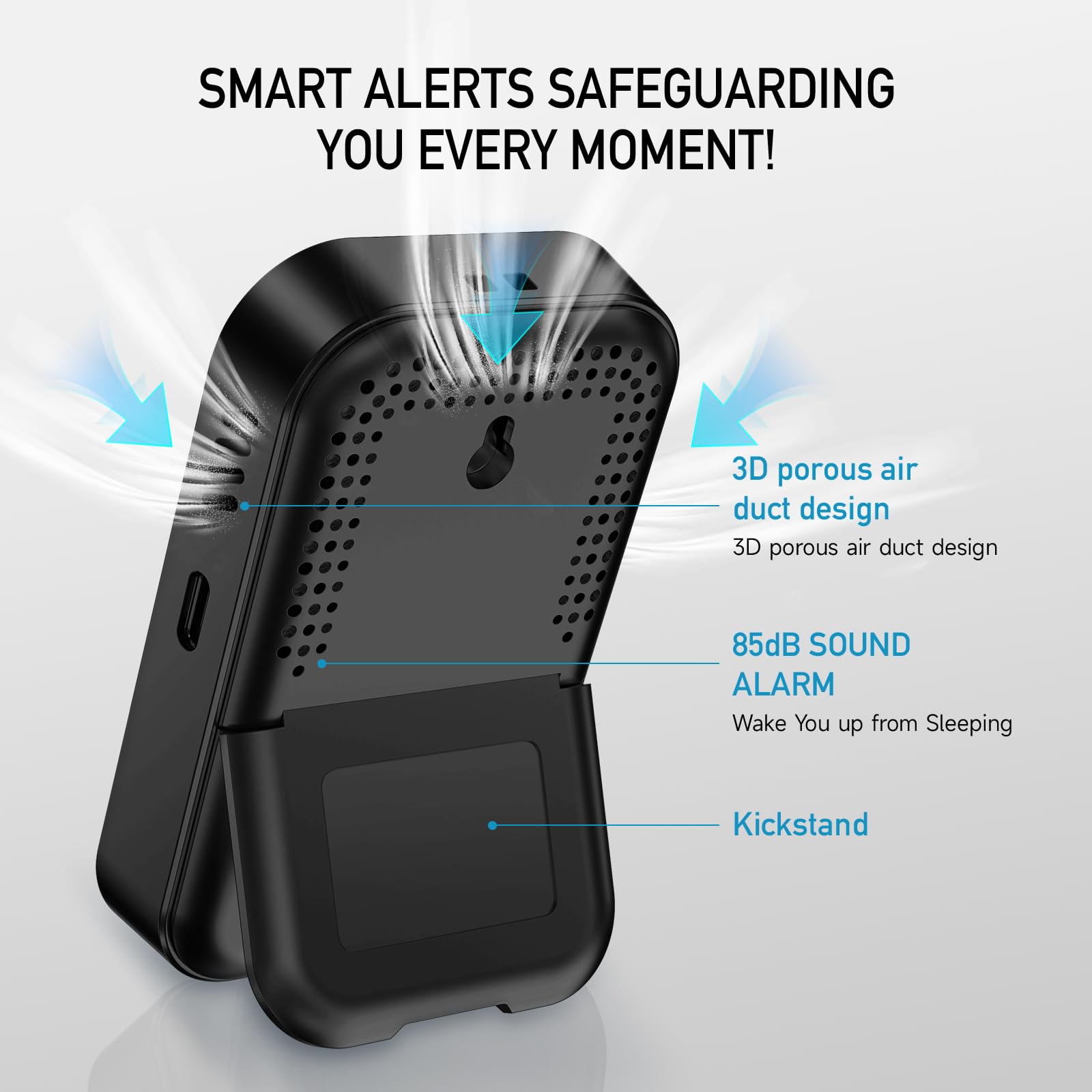 YOJOCK 4-in-1 Gasmelder & CO-Melder - Erdgas Propan Detektor Mit Temperatur Feuchtigkeit