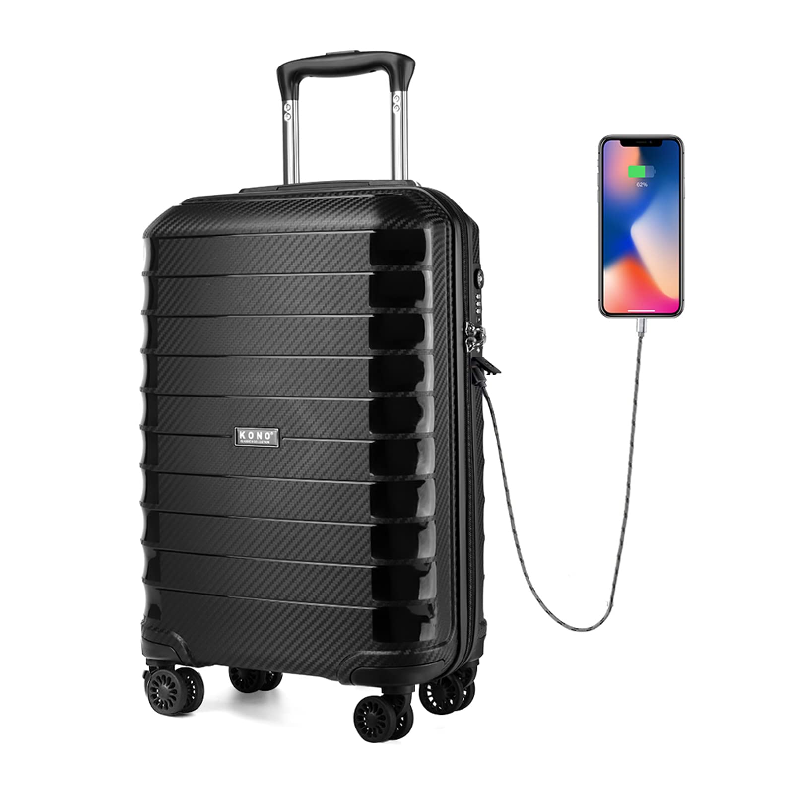 Buy KonoSuitcase Luggage 55x35x20cm Cabin Case PP Material Lightweight
