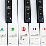 Piano Stickers for Keys - Removable Piano Key Stickers for 88/61/54/49 Keyboards Full Set Black and White Key Music Note Stickers for Both Adult and Kids Beginners - Bigger Colorful Letters