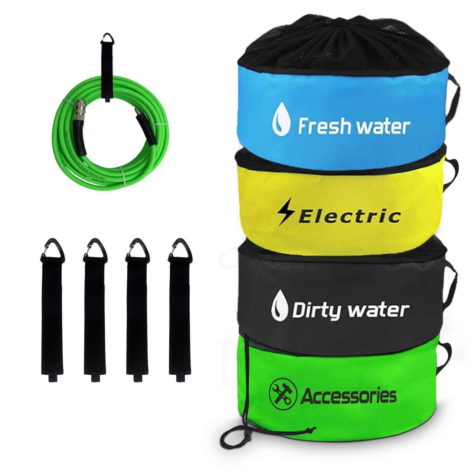Sacs de Tuyau D'eau pour Camping-car, Sacs de Rangement pour Tuyau de Camping-car, Sac Multifonctionnel D'accessoires de Camping-car pour Tuyaux D'égout, Tuyaux D'eau Noire (3 couches