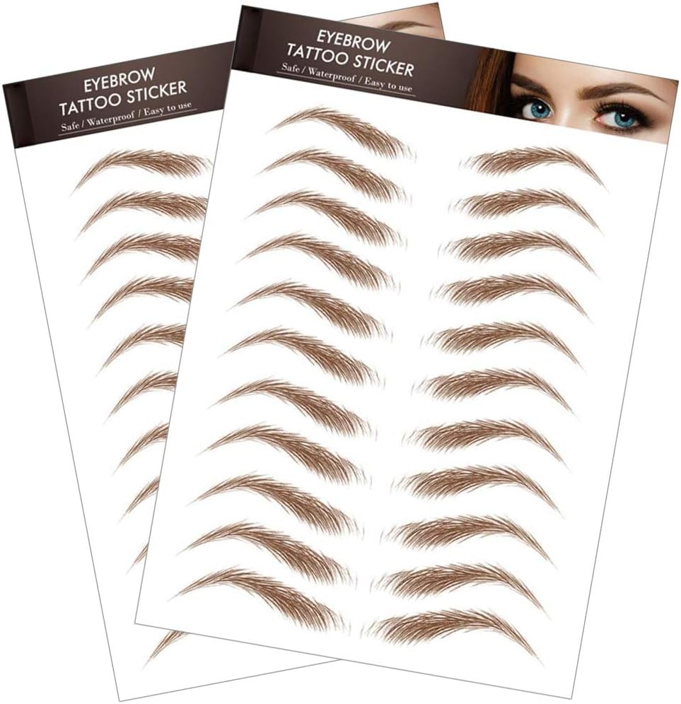 2 hojas/22 pares de pegatinas de tatuajes de cejas 4D impermeables de larga duración realistas transferencias de cejas para el cuidado de las mujeres y niñas herramienta de maquillaje